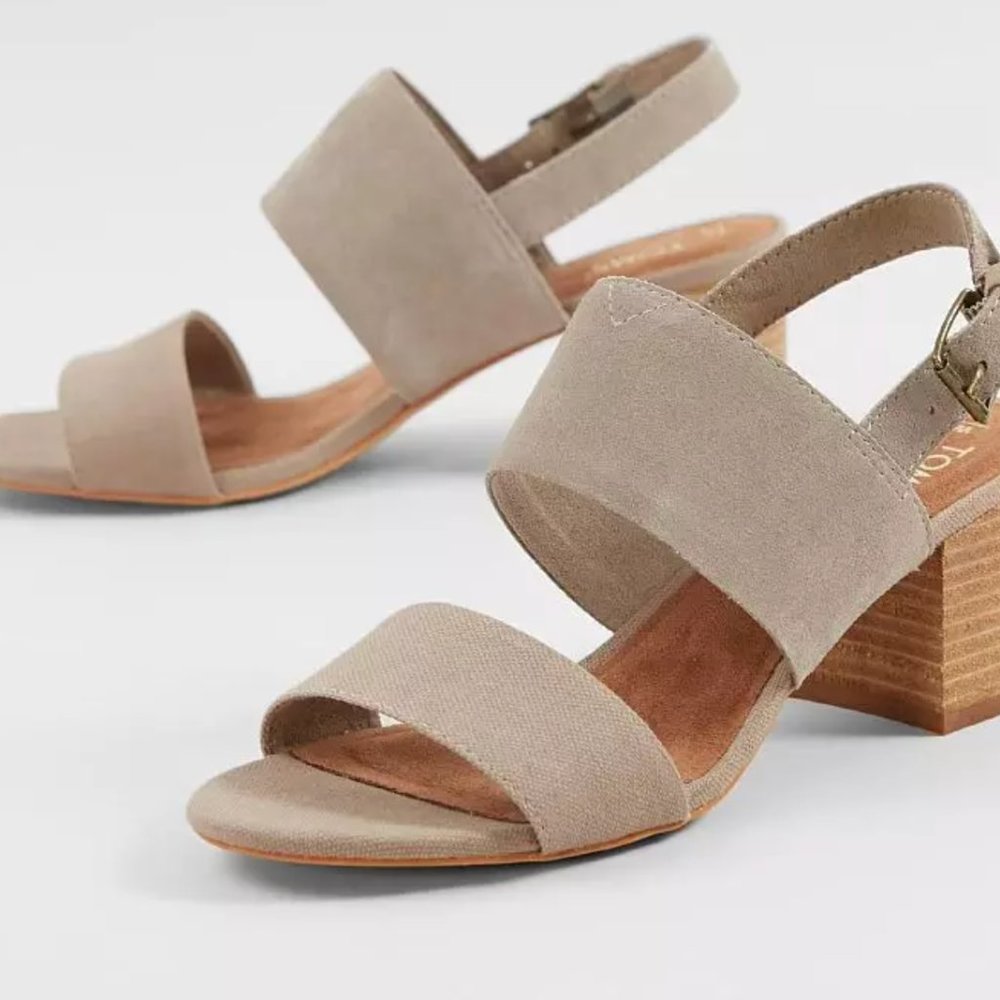 TOMS Poppy Leather Heeled Sandal 7.5